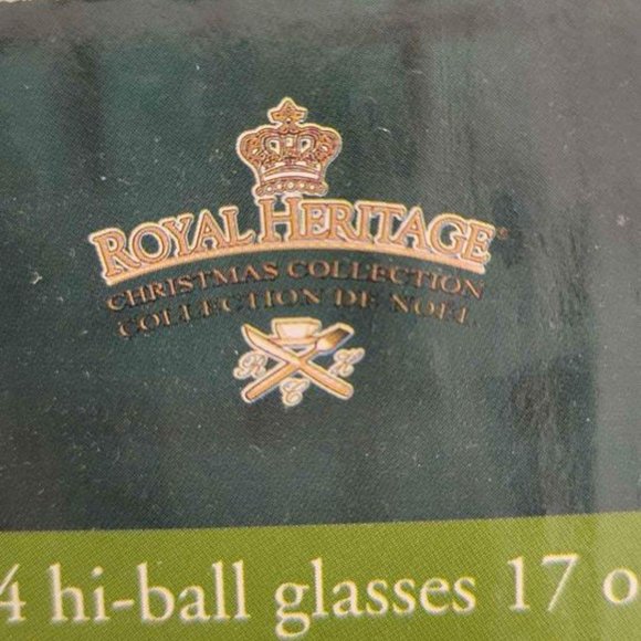 Vintage Royal Heritage Christmas Collection 4 hi-ball glasses 17 oz.- Ne… - Picture 4 of 8